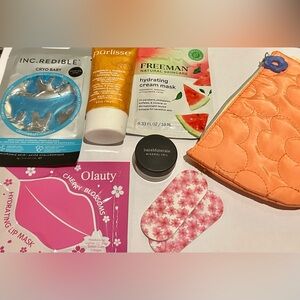 Skincare Bundle with Orange Makeup Bag - 8 Items!